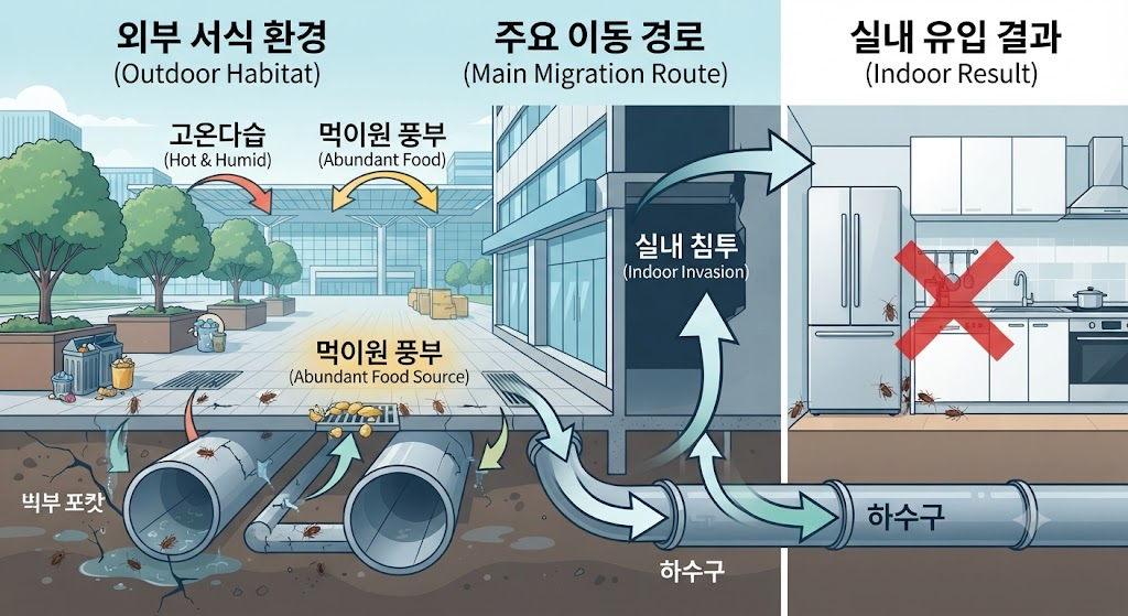서울역 바퀴벌레 유입경로